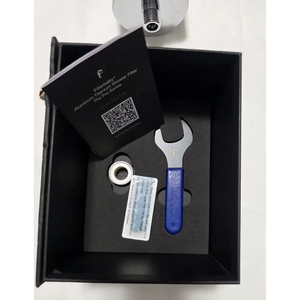 Filterbaby Pro X Dr. Dorfman Titanium Aluminum Shower Filter Chrome Open Box